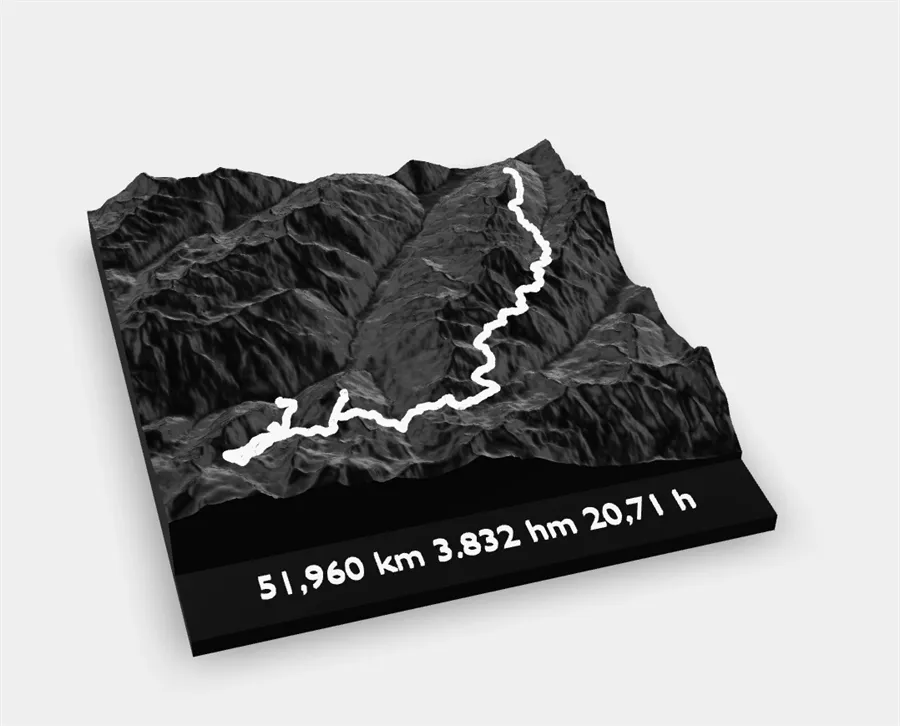 GPX-3D-Modell mit Route